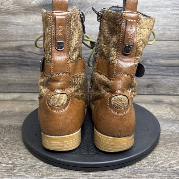 Jump J-75 Deploy Combat Boots Brown Leather and Canvass Lace Up Zip Size 7 - Picture 4 of 9